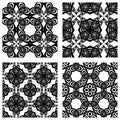 Black and white seamless patterns