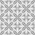 Black and white seamless repeated geometric art pattern background Royalty Free Stock Photo