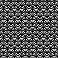 Black and white seamless repeated geometric art pattern background. Textile, books.