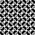 Black and white seamless repeated geometric art pattern background. Textile, books. Royalty Free Stock Photo