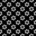 Black and white seamless repeated geometric flower pattern background. Textile, books.