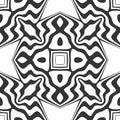 Black and white Seamless Repeating Vector Pattern. Multi, hexagon. Royalty Free Stock Photo