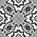 Black and white Seamless Repeating Vector Pattern. Multi, hexagon. Royalty Free Stock Photo