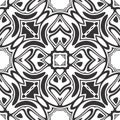 Black and white Seamless Repeating Vector Pattern. Multi, hexagon. Royalty Free Stock Photo