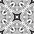 Black and white Seamless Repeating Vector Pattern. Multi, hexagon.
