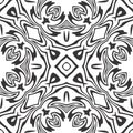 Black and white Seamless Repeating Vector Pattern. Multi, hexagon. Royalty Free Stock Photo