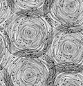 Black and white seamless spiral pattern. Vector texture.