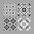 Black and white seamless tiling ornamental texture Royalty Free Stock Photo