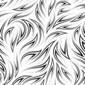 Black and white seamless vector pattern. Stylized flames. Abstract texture from smooth brush strokes with corners Royalty Free Stock Photo