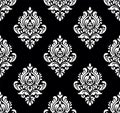 Black and white seamless vintage damask wallpaper Royalty Free Stock Photo