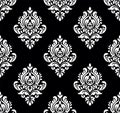 Black and white seamless vintage damask wallpaper Royalty Free Stock Photo