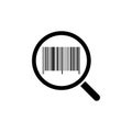 Black and white search barcode logo template