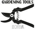 Black and white secateur silhouette.