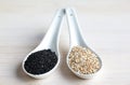 Black and white sesame seeds Royalty Free Stock Photo