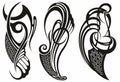 Black and white Set of Gothic style tattoo as abstract shape.Vector illustration Royalty Free Stock Photo