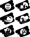 black and white set of icons on the theme of cosmetics, body care, hair, nails, eyebrows and eyelashes for a site, store, social
