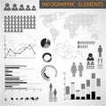 Black and white set of Infographic elements Royalty Free Stock Photo