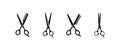 Black and White Set Scissors Salon Icon Royalty Free Stock Photo