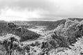 Black and White Sete Sidades Crater Royalty Free Stock Photo