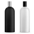 Black and white shampoo bottle mockup. Vector