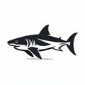 Black And White Shark Logo With Sharp Perspective Angles Royalty Free Stock Photo