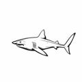 Minimalist Shark Drawing In Arthur Sarnoff Style - Vector Illustration