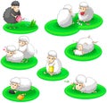 Black and white sheep activity collection set (vec Royalty Free Stock Photo