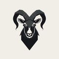 Black And White Sheep Logo With Multifaceted Geometry And Dark Fantasy Elements