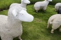 Black and white sheep statue