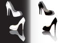 Black and white shoes illustration