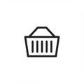 Black and white shopping basket icon with a simple, minimalist design. The basket Royalty Free Stock Photo