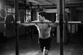 Black And White Shot Of Man Preparing To Lift Weights Royalty Free Stock Photo