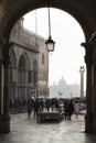 Foggy day at San Marco square Venice