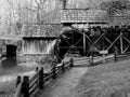 Black and White Side View of Mabry Grist Mill Royalty Free Stock Photo