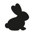 Black and white side view rabbit silhouette