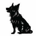 Harsh Realism German Shepherd Silhouette Graphic With Pensive Poses