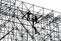 Black and white silhouette of construction workers Royalty Free Stock Photo