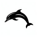Minimalist Black Dolphin Logo On White Background
