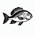 Bold And Energetic Fish With Black Stripes - Free Vector Illustration