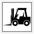 Black and White Silhouette of a Forklift with Operator Inside on a Construction Site Royalty Free Stock Photo