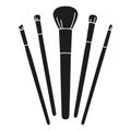 Black and white silhouette make up brush set Royalty Free Stock Photo