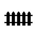 Black and white silhouette picket fence Royalty Free Stock Photo