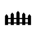 Black and white silhouette picket fence Royalty Free Stock Photo
