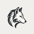 Minimalistic Wolf Emblem Logo Template Illustration