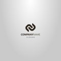 Simple abstract vector flat art logo of two connected links