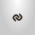 Simple abstract vector flat art sign of two connected links