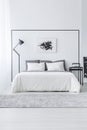 Black and white simple bedroom Royalty Free Stock Photo