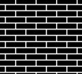 Black and white simple brick wall, seamless pattern, vector Royalty Free Stock Photo