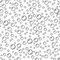 Black and white simple cartoon bubbles, seamless pattern, vector Royalty Free Stock Photo