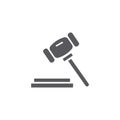 Black and white simple court mallet vector isolated flat illustration graphic design. Vector illustration decorative design Royalty Free Stock Photo